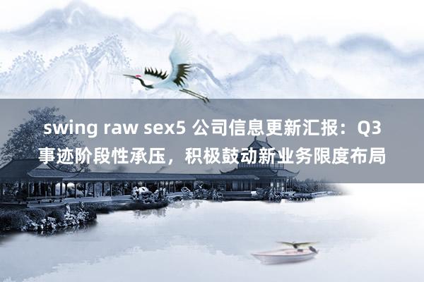 swing raw sex5 公司信息更新汇报:Q3事迹阶段性承压,积极鼓动新业务限度布局