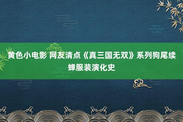 黄色小电影 网友清点《真三国无双》系列狗尾续蝉服装演化史