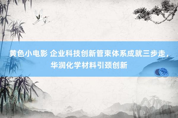 黄色小电影 企业科技创新管束体系成就三步走，华润化学材料引颈创新