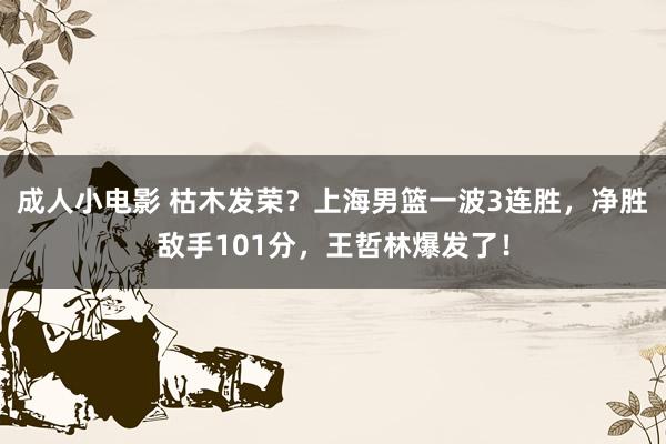成人小电影 枯木发荣？上海男篮一波3连胜，净胜敌手101分，王哲林爆发了！