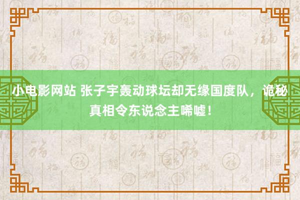 小电影网站 张子宇轰动球坛却无缘国度队，诡秘真相令东说念主唏嘘！