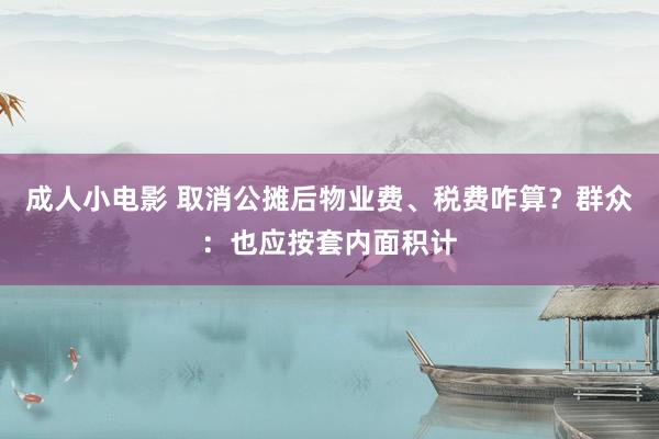 成人小电影 取消公摊后物业费、税费咋算？群众：也应按套内面积计