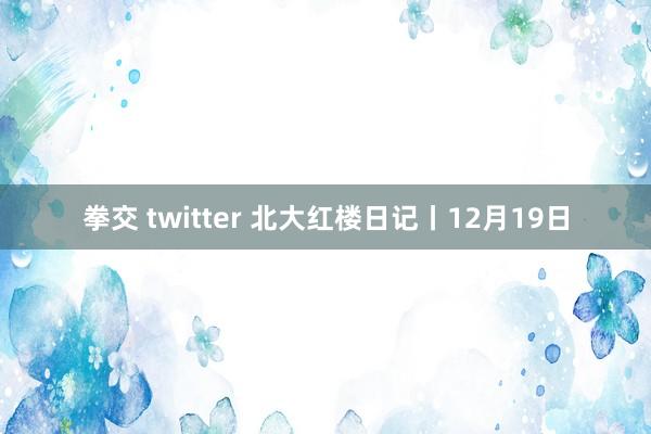 拳交 twitter 北大红楼日记丨12月19日