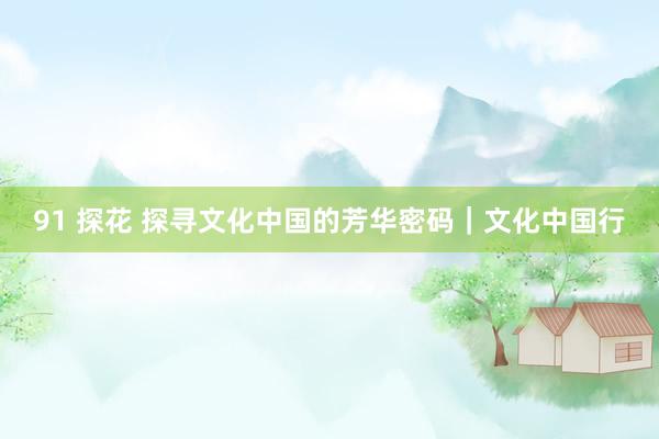 91 探花 探寻文化中国的芳华密码｜文化中国行