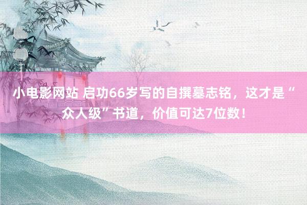 小电影网站 启功66岁写的自撰墓志铭，这才是“众人级”书道，价值可达7位数！