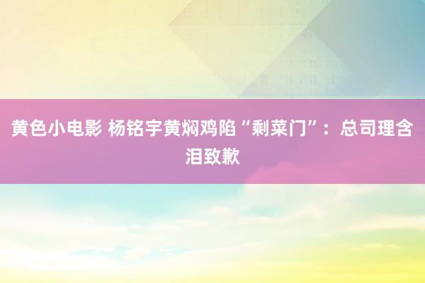 黄色小电影 杨铭宇黄焖鸡陷“剩菜门”：总司理含泪致歉