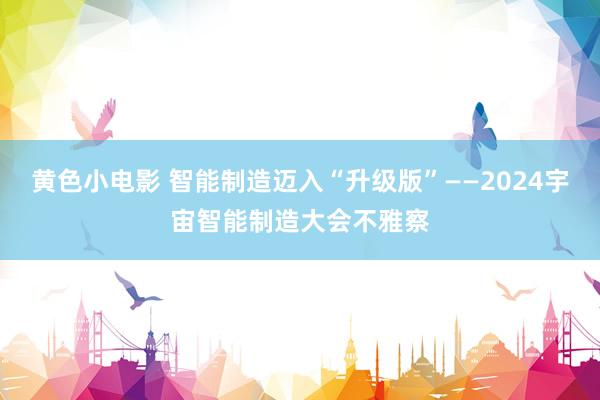 黄色小电影 智能制造迈入“升级版”——2024宇宙智能制造大会不雅察