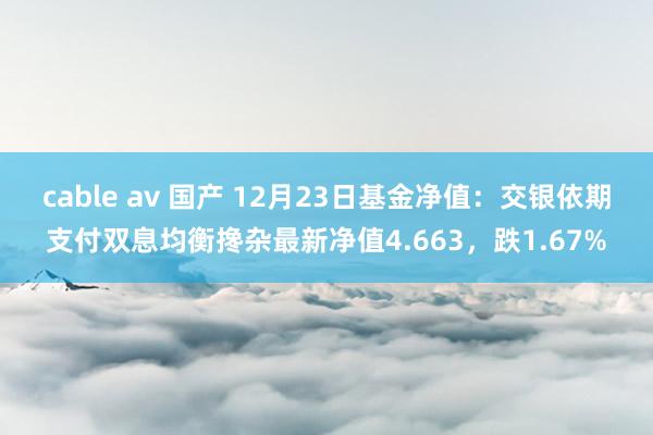 cable av 国产 12月23日基金净值：交银依期支付双息均衡搀杂最新净值4.663，跌1.67%