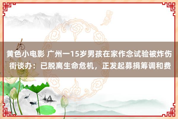 黄色小电影 广州一15岁男孩在家作念试验被炸伤 街谈办：已脱离生命危机，正发起募捐筹调和费