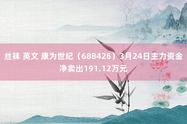 丝袜 英文 康为世纪（688426）3月24日主力资金净卖出191.12万元