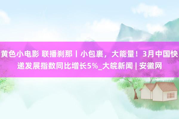 黄色小电影 联播刹那丨小包裹，大能量！3月中国快递发展指数同比增长5%_大皖新闻 | 安徽网